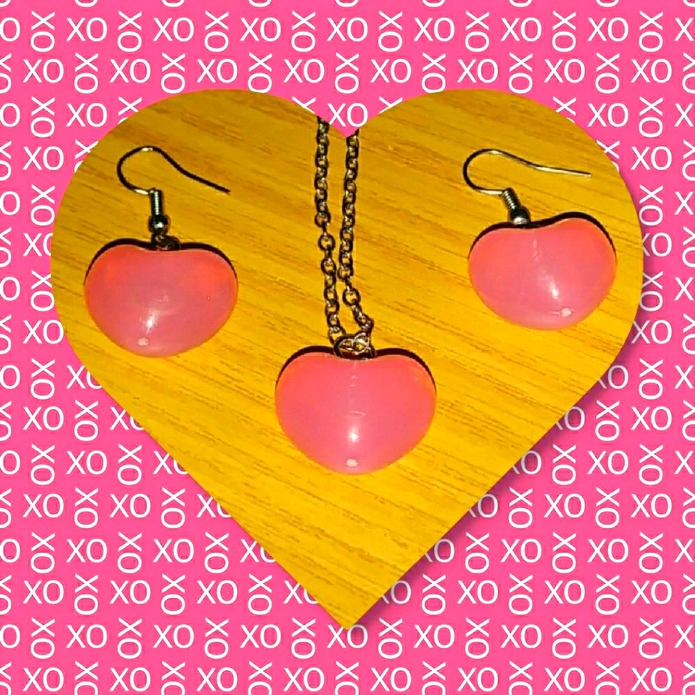 Women's Glittering Translucent Necklace/Earrings